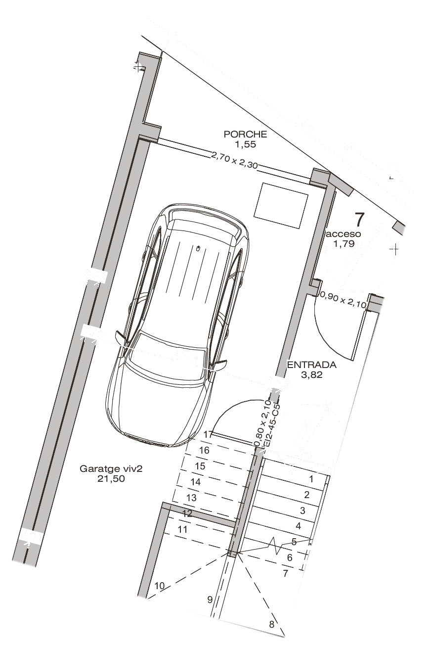 Plano de Vivienda 7, planta baja